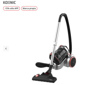 Aspirador sin bolsa KOENIC 103443 890W Capacidad Depósito 600l Gris por solo 50,15€