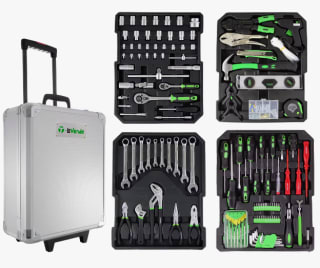 Maletín de herramientas trolley con ruedas y mango telescopico 399 piezas por 44,99€