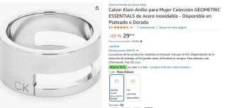 Calvin Klein Anillo para Mujer Colección GEOMETRIC ESSENTIALS de Acero inoxidable por 29,95€
