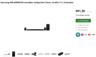 Samsung Cinematic Q-series HW-Q990D soundbar voor €991,30 bij Twaiko