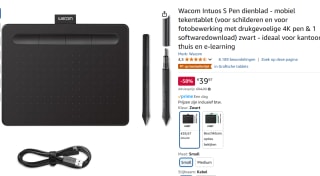 Wacom Intuos Small - Tekentablet - 152 x 95 mm voor €39,97 bij Amazon