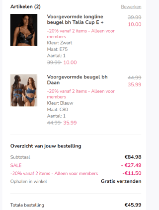 20% korting op je bestelling bij Hunkemoller tijdens de Member days