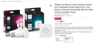 Philips Hue White and Color Ambiance Starterkit met bridge voor €69,99 bij Amazon