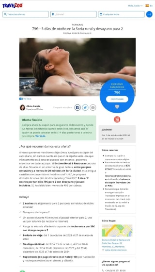 Otoño Soria 3 dias + desayuno por 79€ para 2 personas.