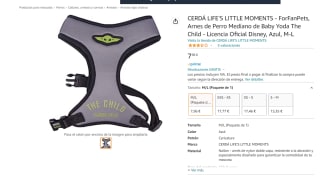 Arnes de Perro Mediano de Baby Yoda The Child - Licencia Oficial Disney, Azul, talla M-L por 7,96€