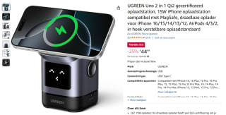 UGREEN Uno 2 in 1 Qi2 gecertificeerd oplaadstation voor €44,99 bij Amazon