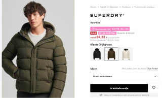 Superdry Sportjas Olijfgroen voor €34,32 bij About You
