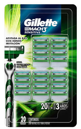Gillette Repuestos Mach3 Sensitive 20 pzas por $594 en Costco