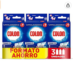Megapack Colon Limpialavadoras Limpia la lavadora y elimina malos olores de 3 usos por 7,51€