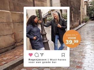 €30,- korting op regenjassen bij MS Mode
