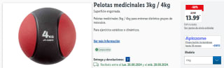 Pelotas medicinales 3kg / 4kg por 13.99€