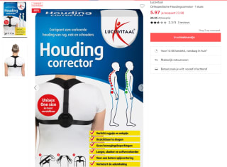Lucovitaal Orthopedische Houdingcorrector voor €5,97 bij Wehkamp