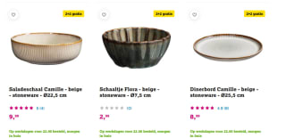 2+2 gratis op alle servies + 15% extra korting bij Leenbakker