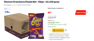 Cheetos Crunchetos Flamin Hot - Chips - 12 x 110 gram voor €6,99 bij Bol.com