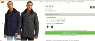 Solid heren winterjas voor €14,99 bij Outlet46
