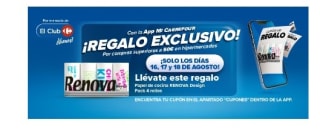 Regalo papel Renova pack de 4 rollos por compras +50€
