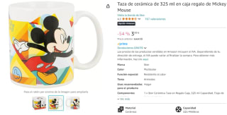 Taza de cerámica de 325 ml Mickey Mouse o Spiderman por 3,99€