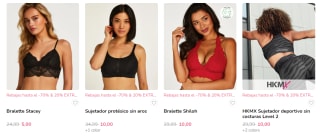 Precios muy buenos en Hunkemoller sujetadores desde 5€ y más cosas desde 2€