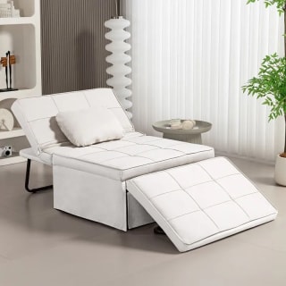 Homcom Sofá Cama de 1 Plaza Tapizado en Lino con Respaldo Ajustable por 189,99€
