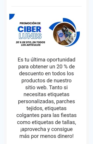 -20% de Descuento en Etiquetas Personalizadas.