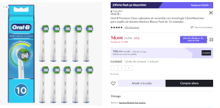 Pack 10 unidades Oral-B Precision Clean por 11,54€