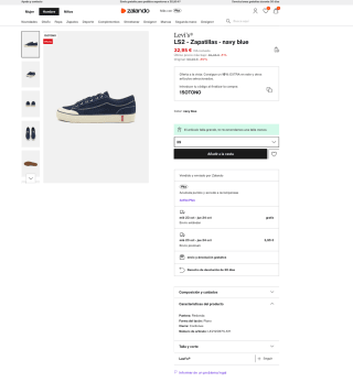 Zapatillas LEVI'S LS2 Navy blue a tan solo 28€