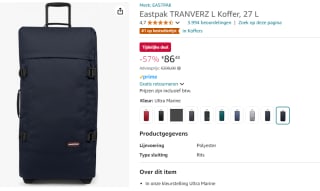 Eastpak Tranverz L ultra marine voor €86,48 bij Amazon