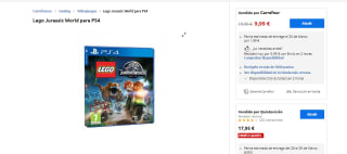Videojuego Lego Jurassic World para PS4 por 9,99€