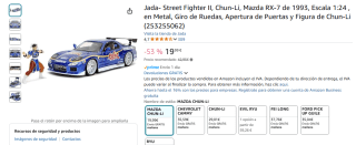 Jada- Street Fighter II, Chun-Li, Mazda RX-7 de 1993 por 19,99€