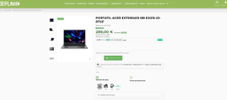 PORTATIL ACER EXTENSA15 NB-EX215-23-R7UF RYZEN 5 7520U 8GB SSD 512GB 15.6 FHD por 289€