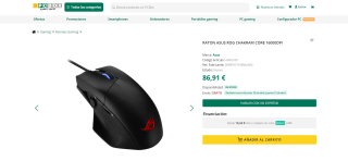 Asus Ratón Inalámbrico Gaming ROG Chakram por solo 86,91