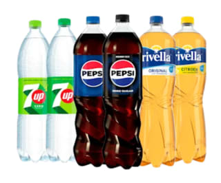 50% korting op alle Pepsi, Rivella of 7up bij de Plus