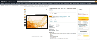 Tablet da Samsung, modelo Galaxy Tab S8 de 256GB - R$ 3.999