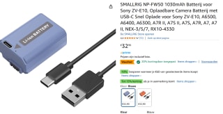 SmallRig 4330 USB-C Rechargable Camera Battery (Sony NP-FW50) voor €26,32 bij Amazon
