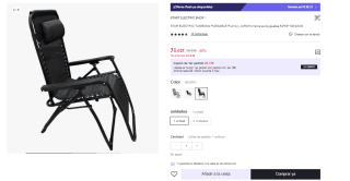 Tumbona Plegable de 52*53*108/43CM por 31.02€ (Cuenta Nueva 19.02€)