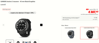 Garmin Instinct Crossover Zwart voor €307,42 bij de Media Markt