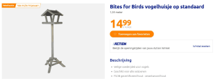 Best for Birds Vogelvoederhuisje - op standaard voor €14,99 bij de Action