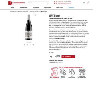 Cepa 21 Ribera del Duero 2021 6 botellas por solo 80€