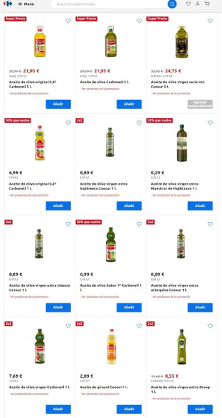 Las Mejores Ofertas en Aceites Carrefour.