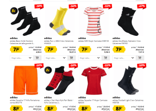 3x2 en artículos Adidas desde Deportes outle