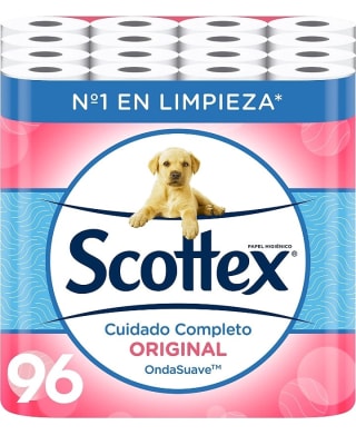 Scottex Original Papel Higiénico - 96 Rollos por 26,99€.