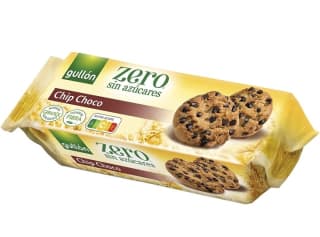 Gullón Zero Galletas Chip Choco con pepitas de chocolate sin azúcares paquete 125 g por 1,22€.