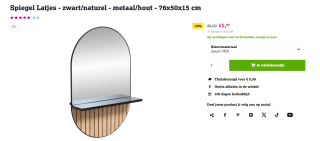 Latjes wandspiegel voor €11 bij Leenbakker