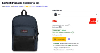 Eastpak Pinnacle Rugzak 42 cm voor €35 bij Bol