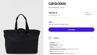 Bolso Shopping Calvin Klein por 46€