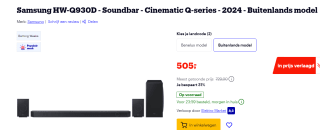 Samsung Cinematic Q-series HW-Q930D voor €505 bij Bol