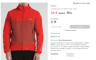 Chaqueta Softshell de Hombre +8000 Eneje por 49€