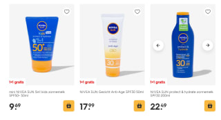 NIVEA zonnebrand 1+1 gratis bij de HEMA