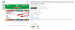 24+4 Alpino Rotulador double double punta gruesa y punta fina colores surtidos por 4,88€