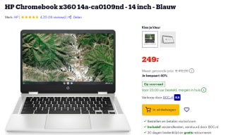 HP Chromebook x360 14a-ca0109nd - 4R8V2EA#ABH voor €249 bij Bol.com